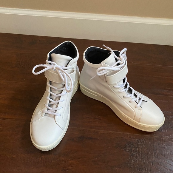 Royal Republiq High Ankle Leather Lace-Up Sneakers with Velcro Straps Size 9 - Picture 1 of 12